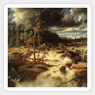 Waterfall in Smaland by Marcus Larson Magnet